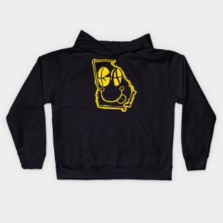 GA Eyes Georgia Grunge Smiling Face Yellow Kids Hoodie